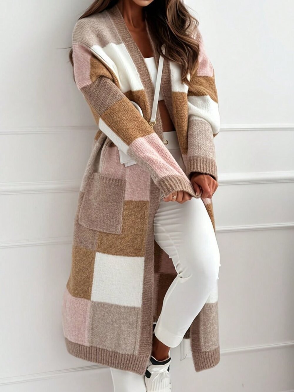 Multicolor Casual Women's Elegant Knitted Cardigan Sweater Jacket - Picture 3 of 4